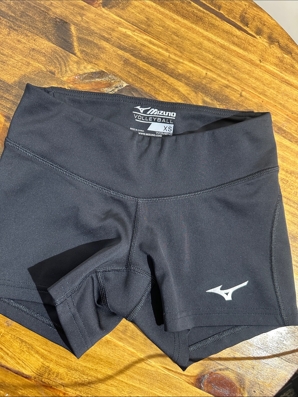 Mizuno Black Women's Volleyball Bike Shorts with White Logo